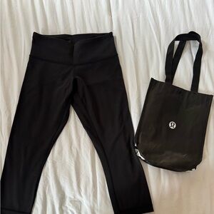 lululemon athletica Classic Black Leggings with bag size 4